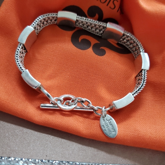 Journey by Lois Hill Sterling Woven Station Bracelet - Picture 3 of 9